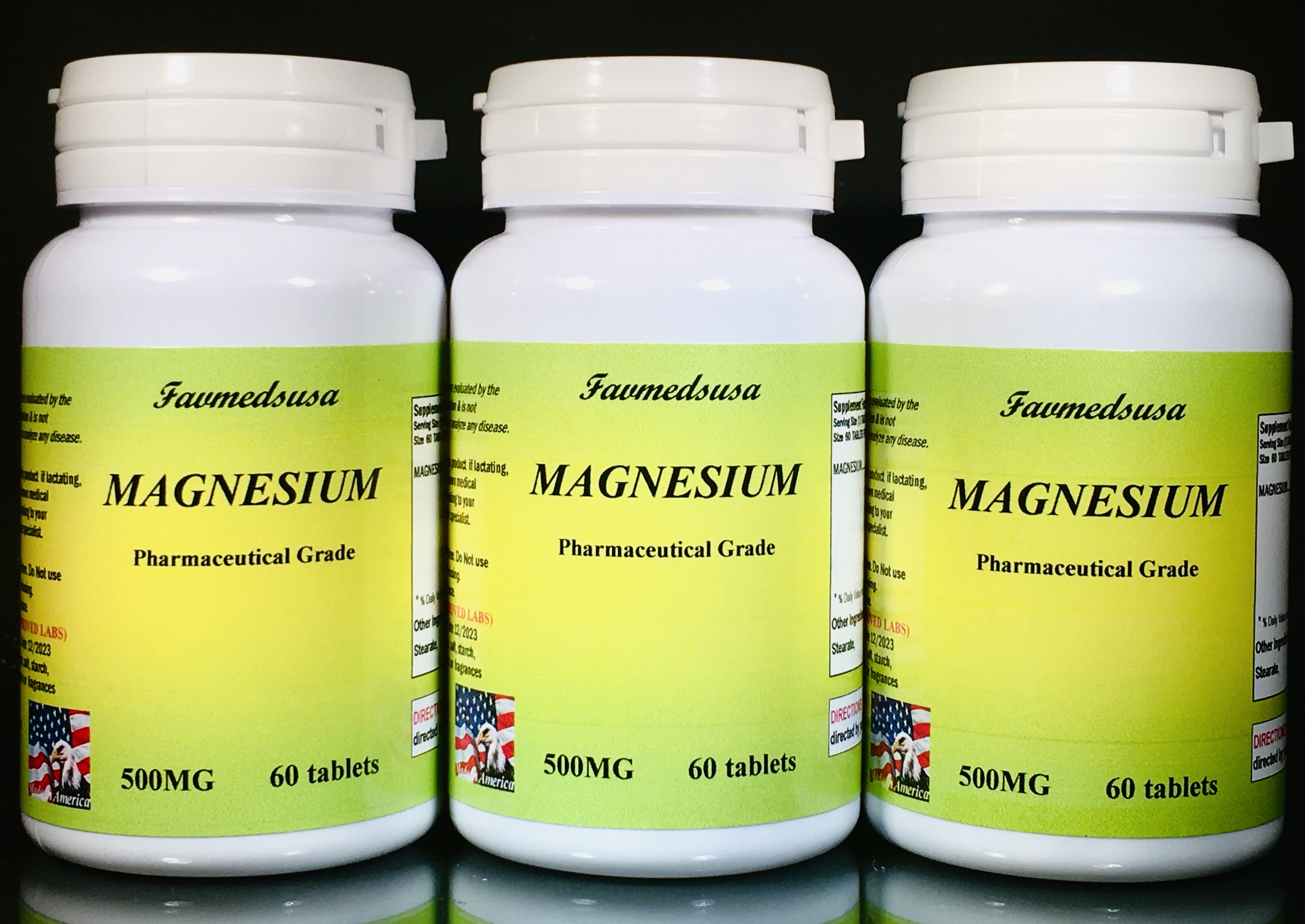 Magnesium 500mg - 180 (3x60) tablets